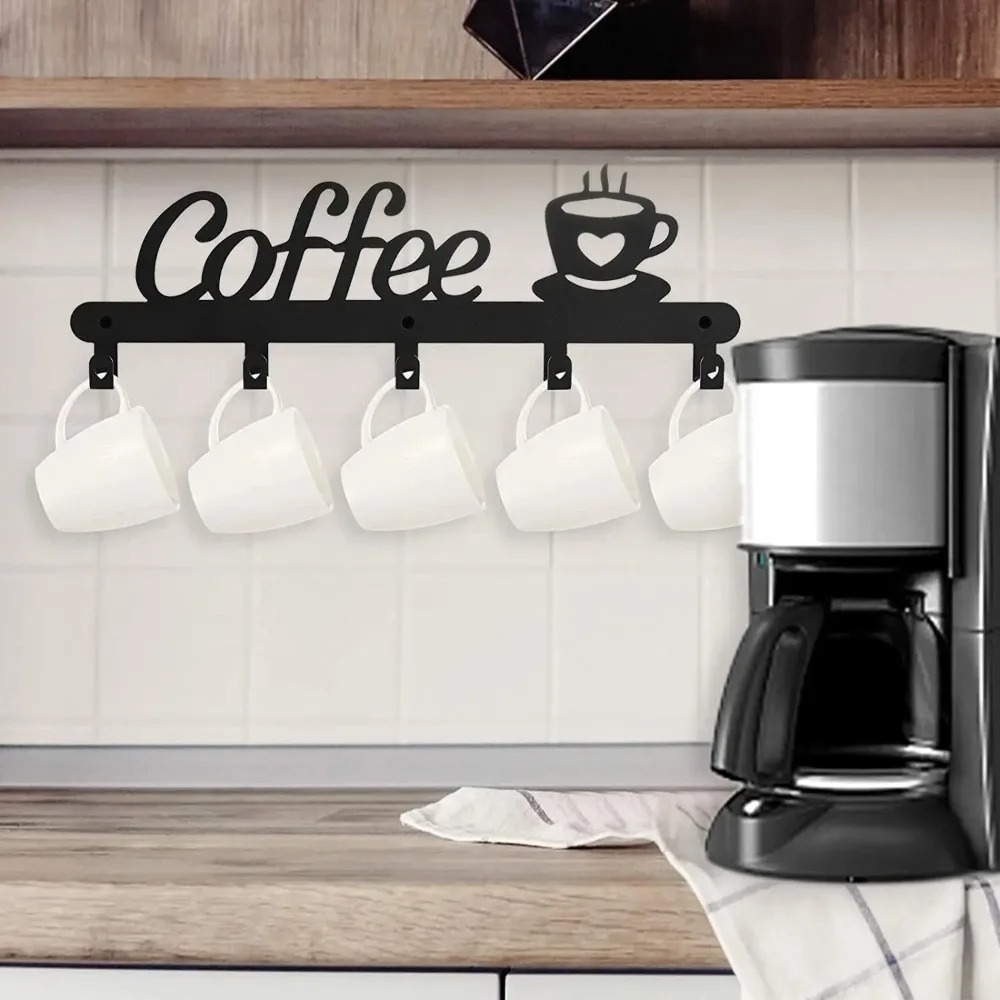 Metal Wall Mounted Coffee Mug  - Kitchen Appliances Holder review and price