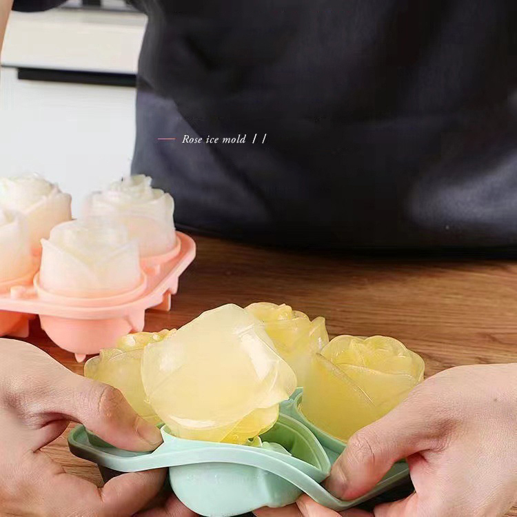 3D Rose Ice Molds 4 Holes Ice  - Kitchen Appliances Holder review and price