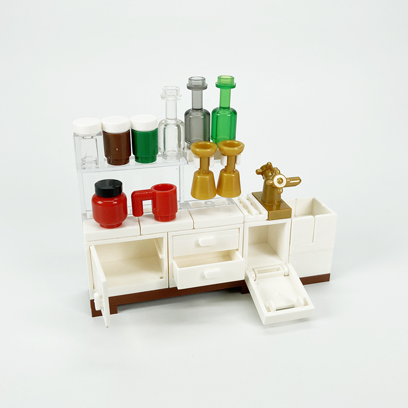 MOC block creative toys kitche - Kitchen Appliances Cabinet review and price