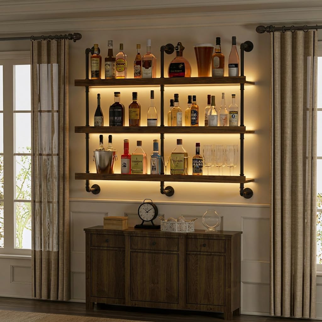 Wall Mounted Wine Rack With LE - Kitchen Appliances Holder review and price