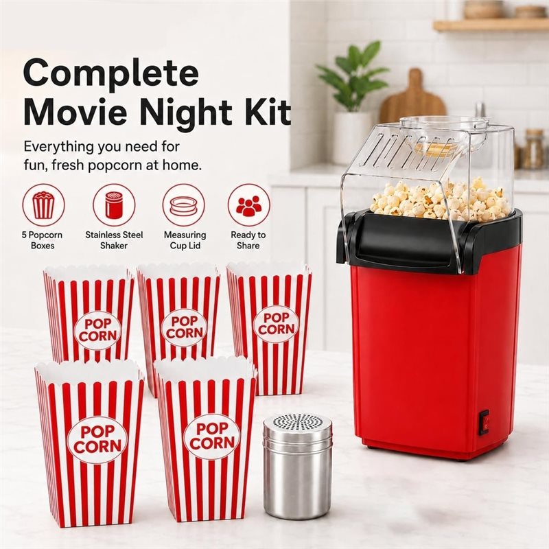 Hot Air Popcorn Maker With 5 P - Air Popcorn Maker review and price